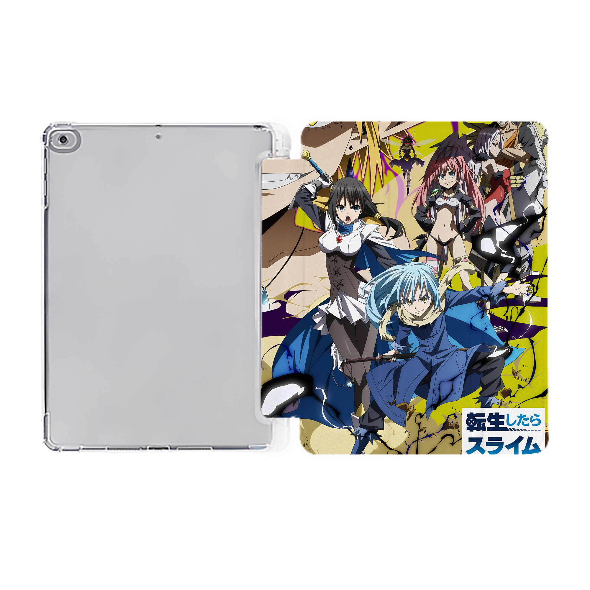 （画像用） 転スラ Regarding Reincarnated to Slime IPad ケース ペン収納付き 三つ折りスタンド PUレザー×シリコン 対応機種9.5/10.5/10.9インチ